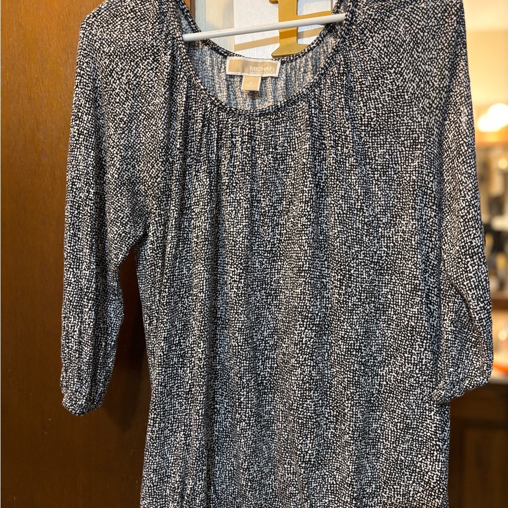 Michael Kors Blue 3/4 Sleeve Relaxed Blouse